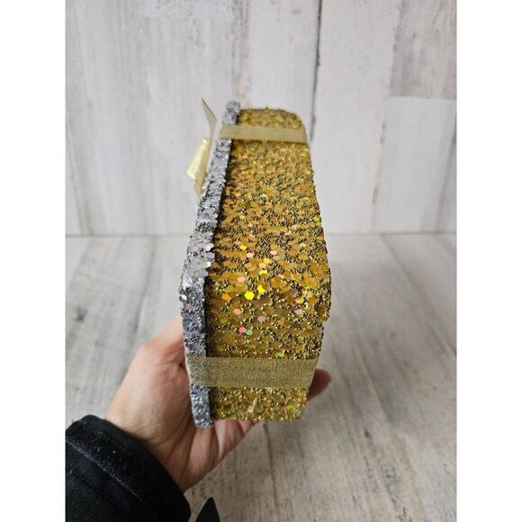Large silver gold sparkle present Xmas decor Styrofoam - Picture 5 of 9